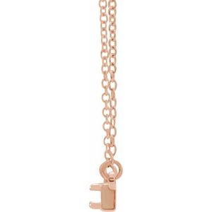 14K Rose Gold  3 mm Round Bar 17.5" Necklace Mounting