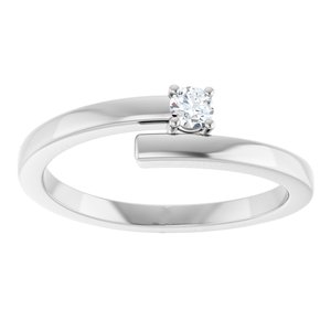 18K X1 White Gold 1-Stone Family Ring Mounting