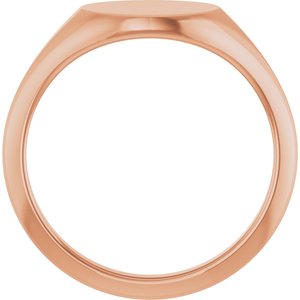 14K Rose Gold Oval Signet Ring