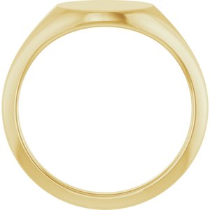 14K Yellow Gold Oval Signet Ring
