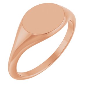 14K Rose Gold Oval Signet Ring