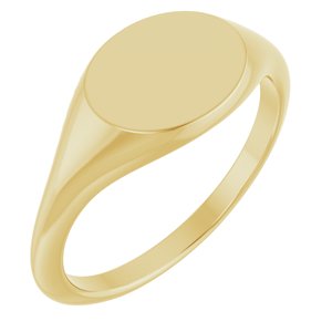 14K Yellow Gold Oval Signet Ring