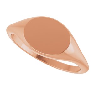 14K Rose Gold Oval Signet Ring