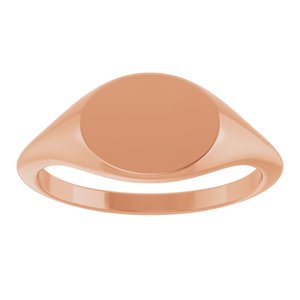 14K Rose Gold Oval Signet Ring