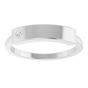 10K X1 White Gold 1.8 mm Round Stackable Family  Signet Ring Mounting