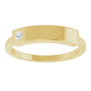 10K Yellow Gold 1.8 mm Round Stackable Family  Signet Ring Mounting