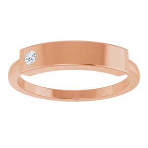 10K Rose Gold 1.8 mm Round Stackable Family  Signet Ring Mounting