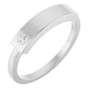 Continuum Sterling Silver 1.8 mm Round Stackable Family  Signet Ring Mounting
