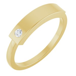 10K Yellow Gold 1.8 mm Round Stackable Family  Signet Ring Mounting