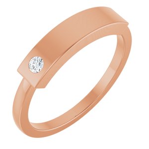 14K Rose Gold 1.8 mm Round Stackable Family  Signet Ring Mounting