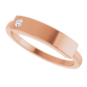 10K Rose Gold 1.8 mm Round Stackable Family  Signet Ring Mounting