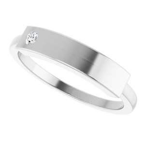 Platinum 1.8 mm Round Stackable Family  Signet Ring Mounting