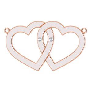 2-Stone Engravable Famly Heart 18" Necklace Mounting