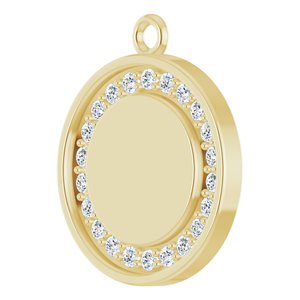 14K Yellow Gold 1.3 mm Round Engravable Halo-Style Pendant Mounting