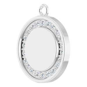 Platinum 1.3 mm Round Engravable Halo-Style Pendant Mounting