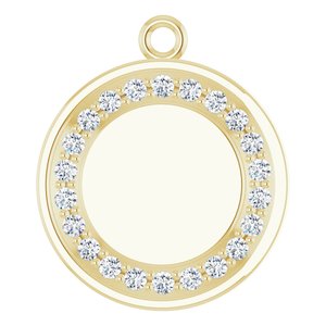14K Yellow Gold 1.3 mm Round Engravable Halo-Style Pendant Mounting