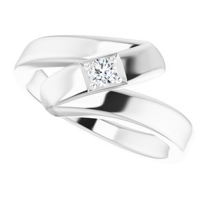 18K Palladium White Gold 1-Stone Family Ring Mounting