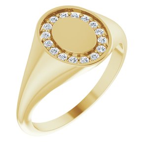 1.3 mm Round Halo-Style Signet Ring Mounting