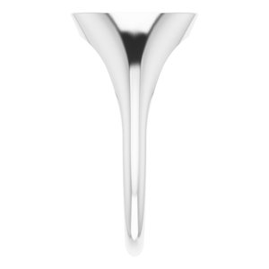 Sterling Silver 1.3 mm Round Halo-Style Signet Ring Mounting