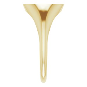 14K Yellow Gold 1.3 mm Round Halo-Style Signet Ring Mounting