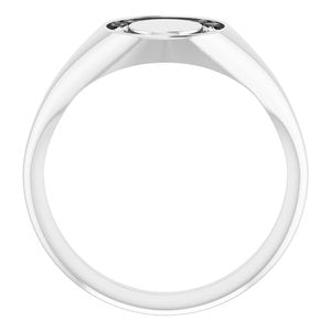 Sterling Silver 1.3 mm Round Halo-Style Signet Ring Mounting