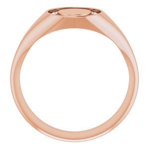 14K Rose Gold 1.3 mm Round Halo-Style Signet Ring Mounting
