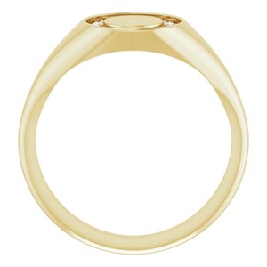 14K Yellow Gold 1.3 mm Round Halo-Style Signet Ring Mounting