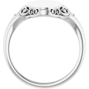 Platinum Oval Signet Ring