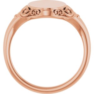 14K Rose Gold Oval Signet Ring