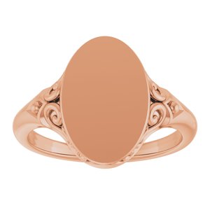 14K Rose Gold Oval Signet Ring