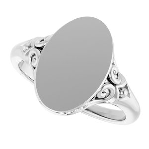 Platinum Oval Signet Ring
