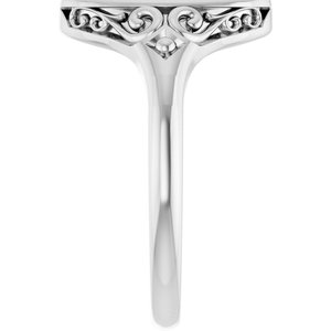 Platinum Oval Signet Ring