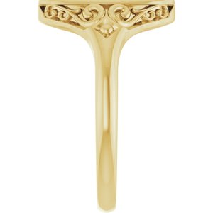 14K Yellow Gold Oval Signet Ring