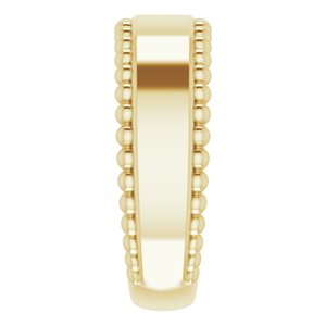14K Yellow Gold Engravable Beaded Ring