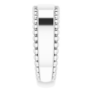 Sterling Silver Engravable Beaded Ring