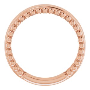 14K Rose Gold Engravable Beaded Ring