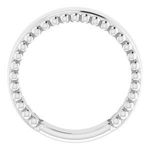 Platinum Engravable Beaded Ring