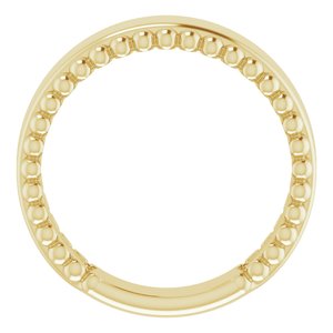 14K Yellow Gold Engravable Beaded Ring