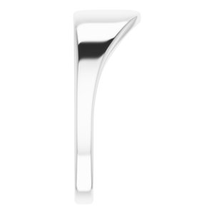 Platinum Geometric Signet Ring