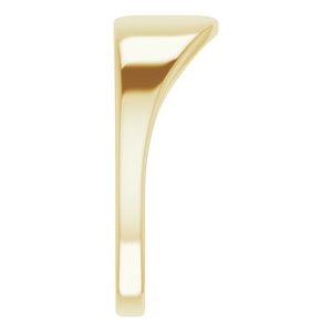 14K Yellow Gold Geometric Signet Ring