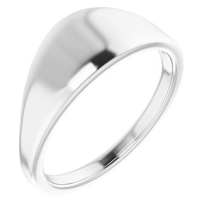 Platinum Geometric Signet Ring