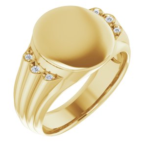 14.5x13 mm Oval Signet Ring Mounting