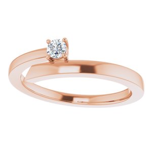 10K Rose Gold 1-Stone Family Engravable Ring Mounting