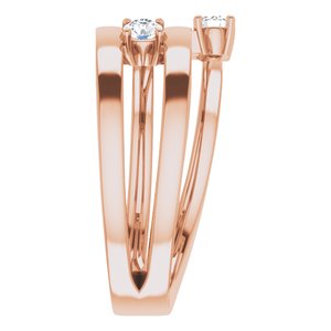 14K Rose Gold 2-Stone Family Engravable Ring Mounting