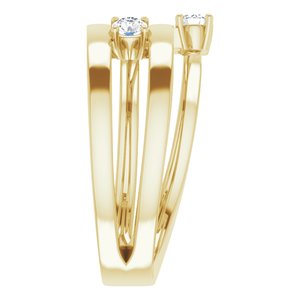 10K Yellow Gold 2-Stone Family Engravable Ring Mounting