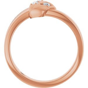 18K Rose Gold 3-Stone Family Engravable Ring Mounting