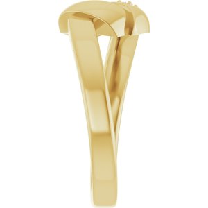 14K Yellow Gold 1-Stone Family Engravable Ring Mounting