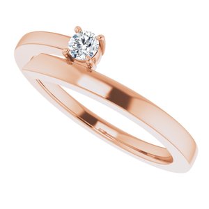 10K Rose Gold 1-Stone Family Engravable Ring Mounting