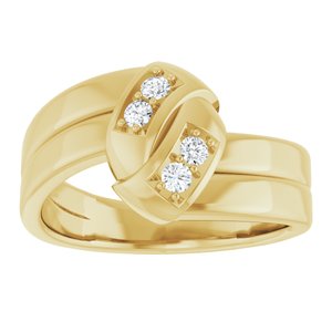 10K Yellow Gold 4-Stone Family Engravable Ring Mounting