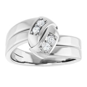 18K Palladium White Gold 4-Stone Family Engravable Ring Mounting